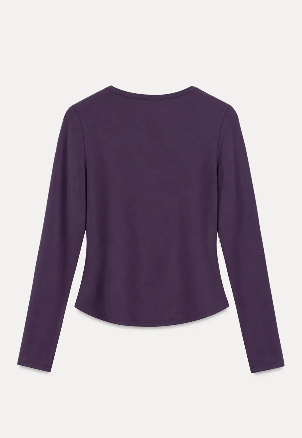 Long Sleeve Round Neck Fitted Knit Top