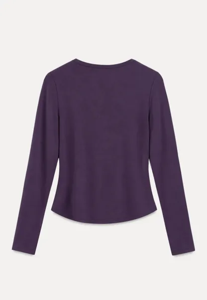 Long Sleeve Round Neck Fitted Knit Top
