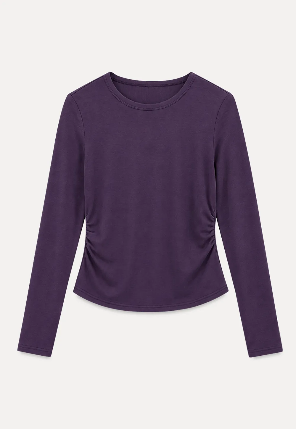 Long Sleeve Round Neck Fitted Knit Top