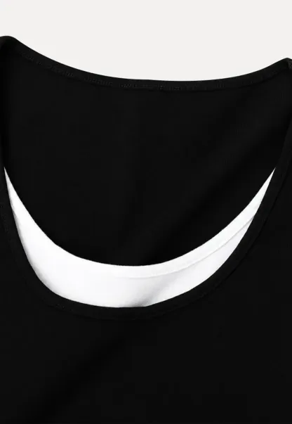 Cropped Layered Neck Short Sleeve Tshirt