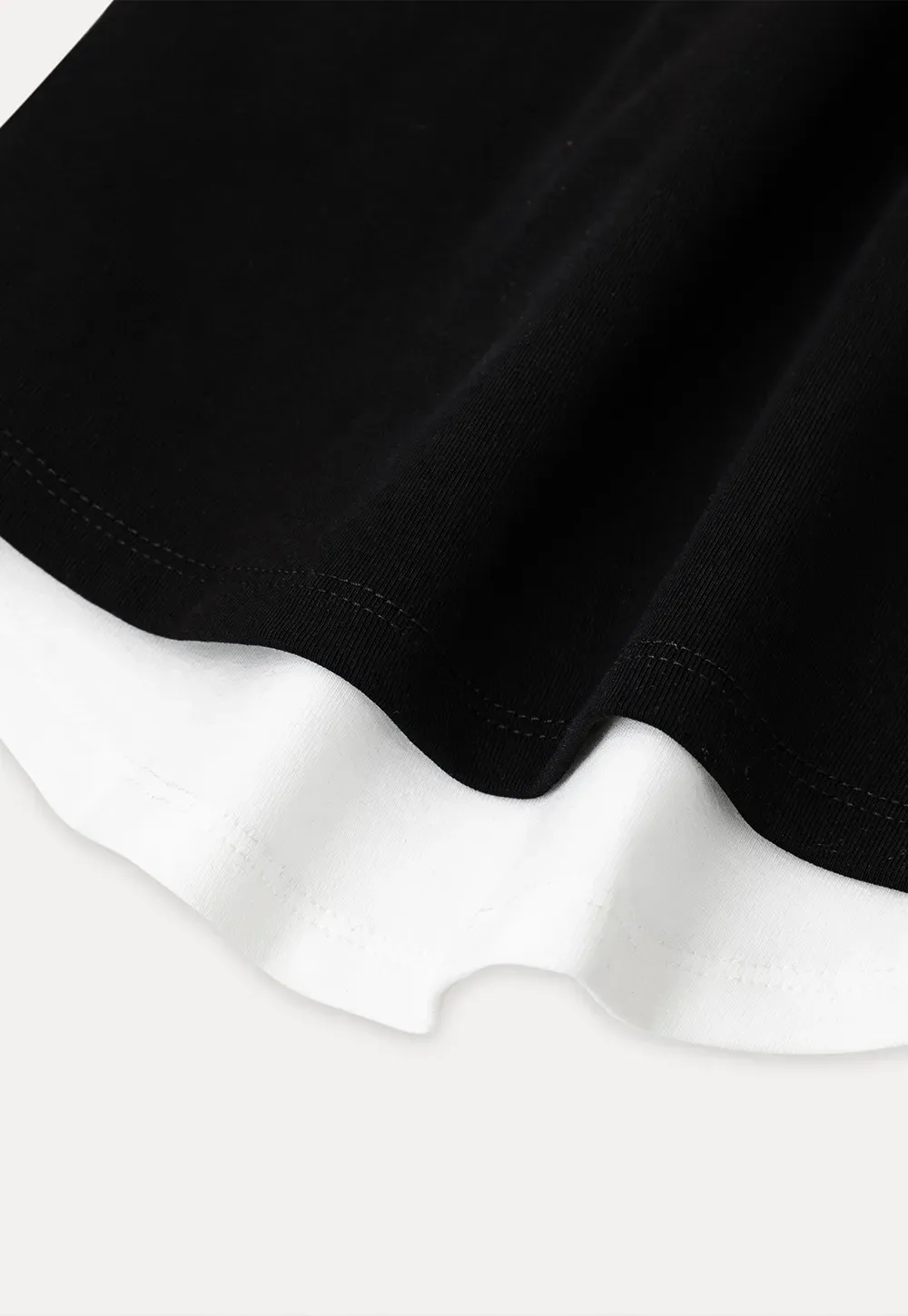 Cropped Layered Neck Short Sleeve Tshirt