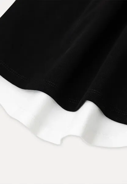 Cropped Layered Neck Short Sleeve Tshirt