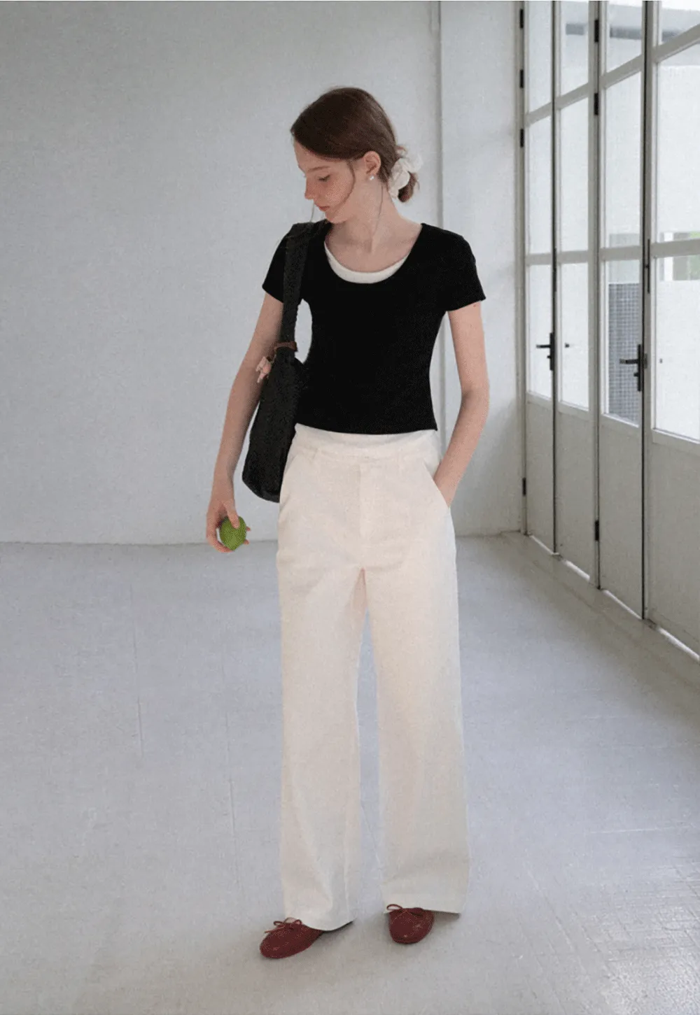 Cropped Layered Neck Short Sleeve Tshirt