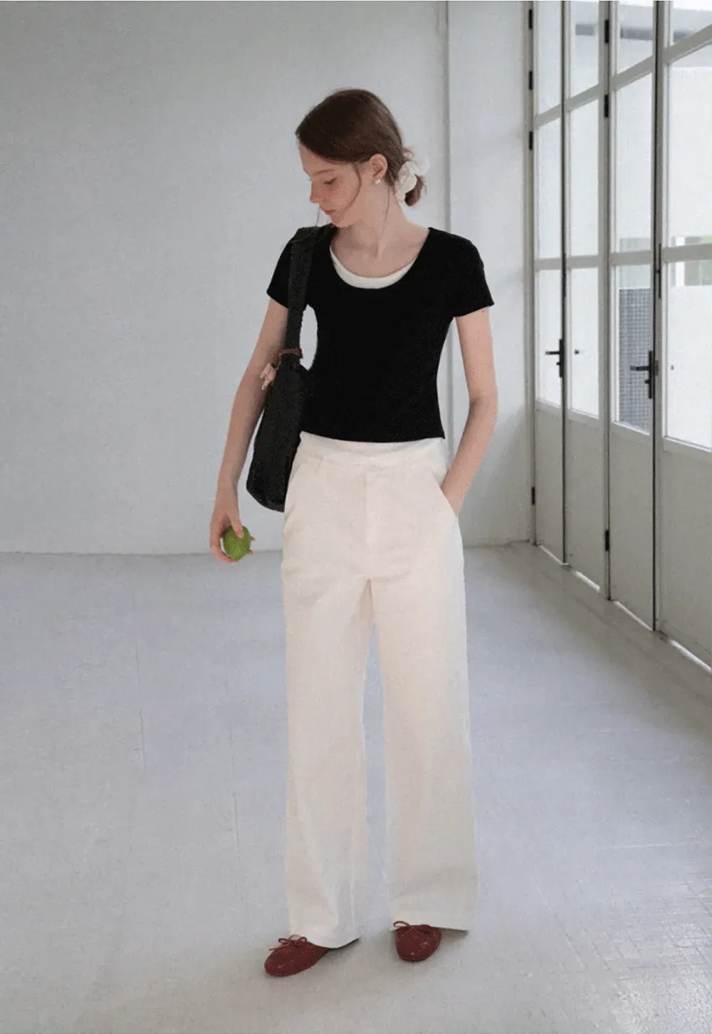 Cropped Layered Neck Short Sleeve Tshirt