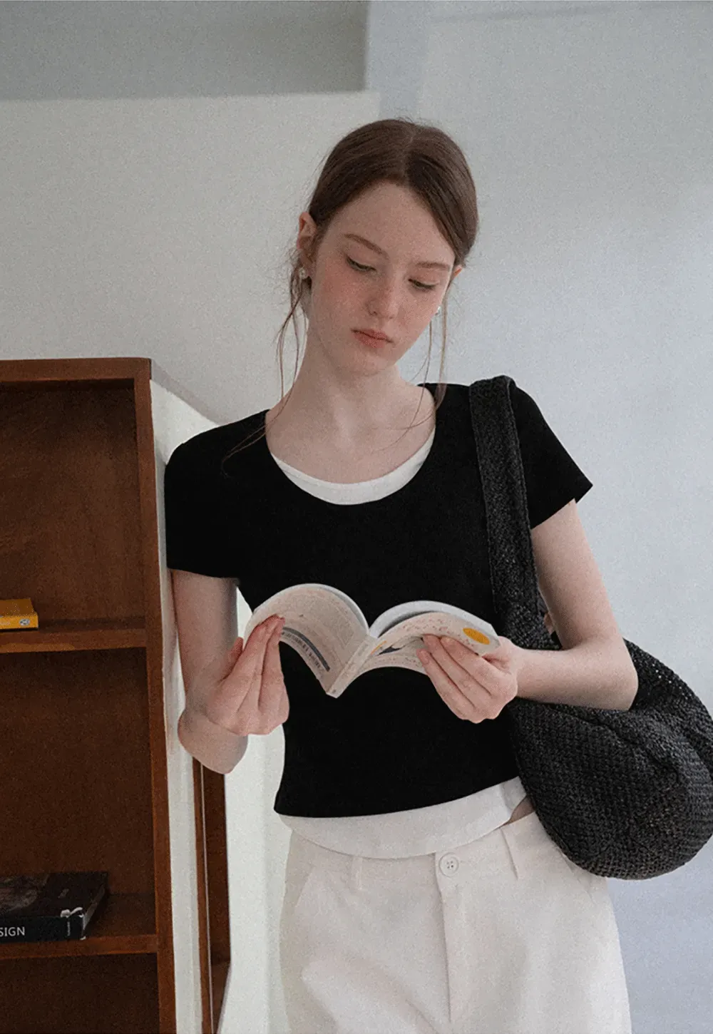Cropped Layered Neck Short Sleeve Tshirt