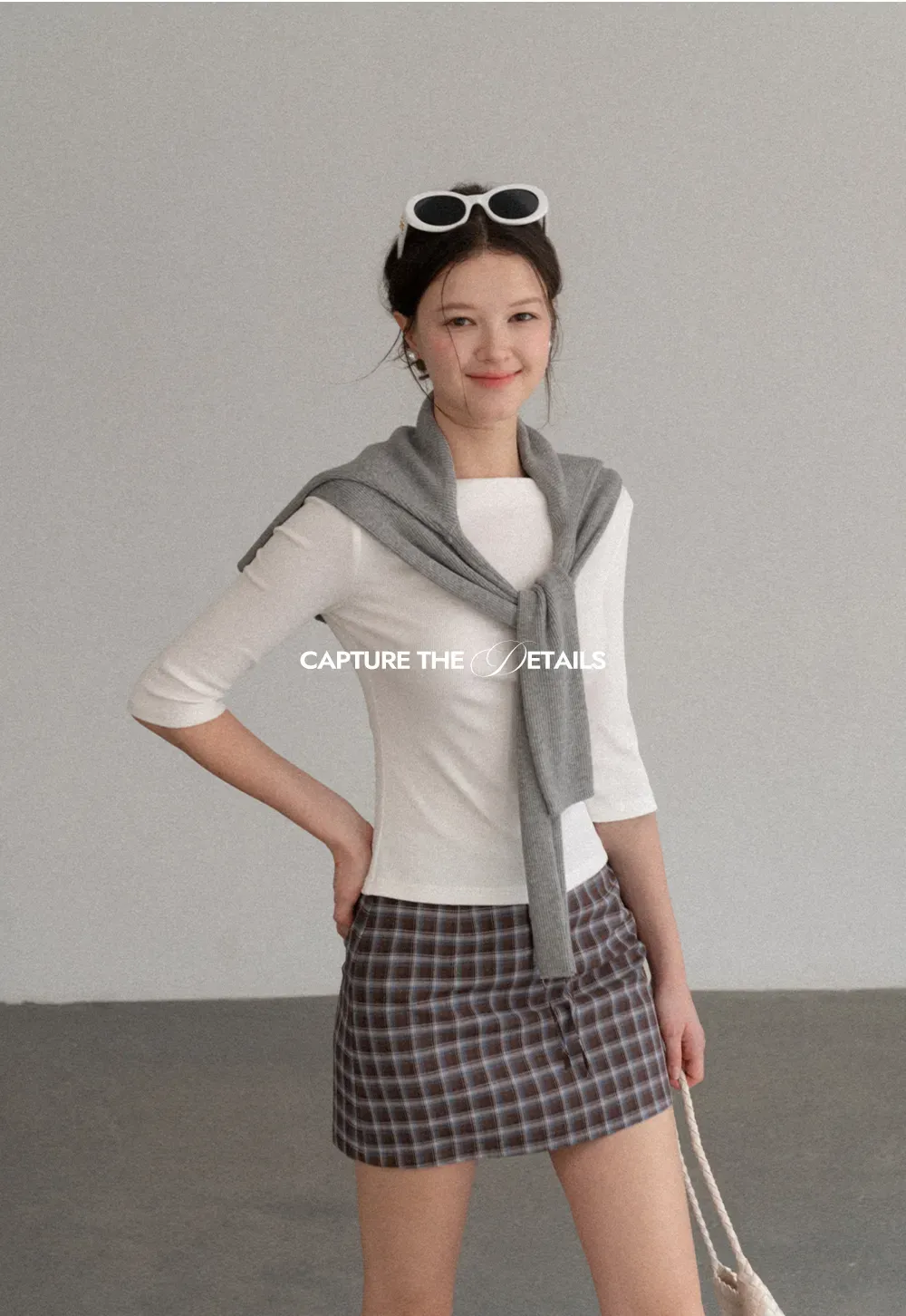 Boat Neck Three Quarter Sleeve Ribbed Knit Tshirt