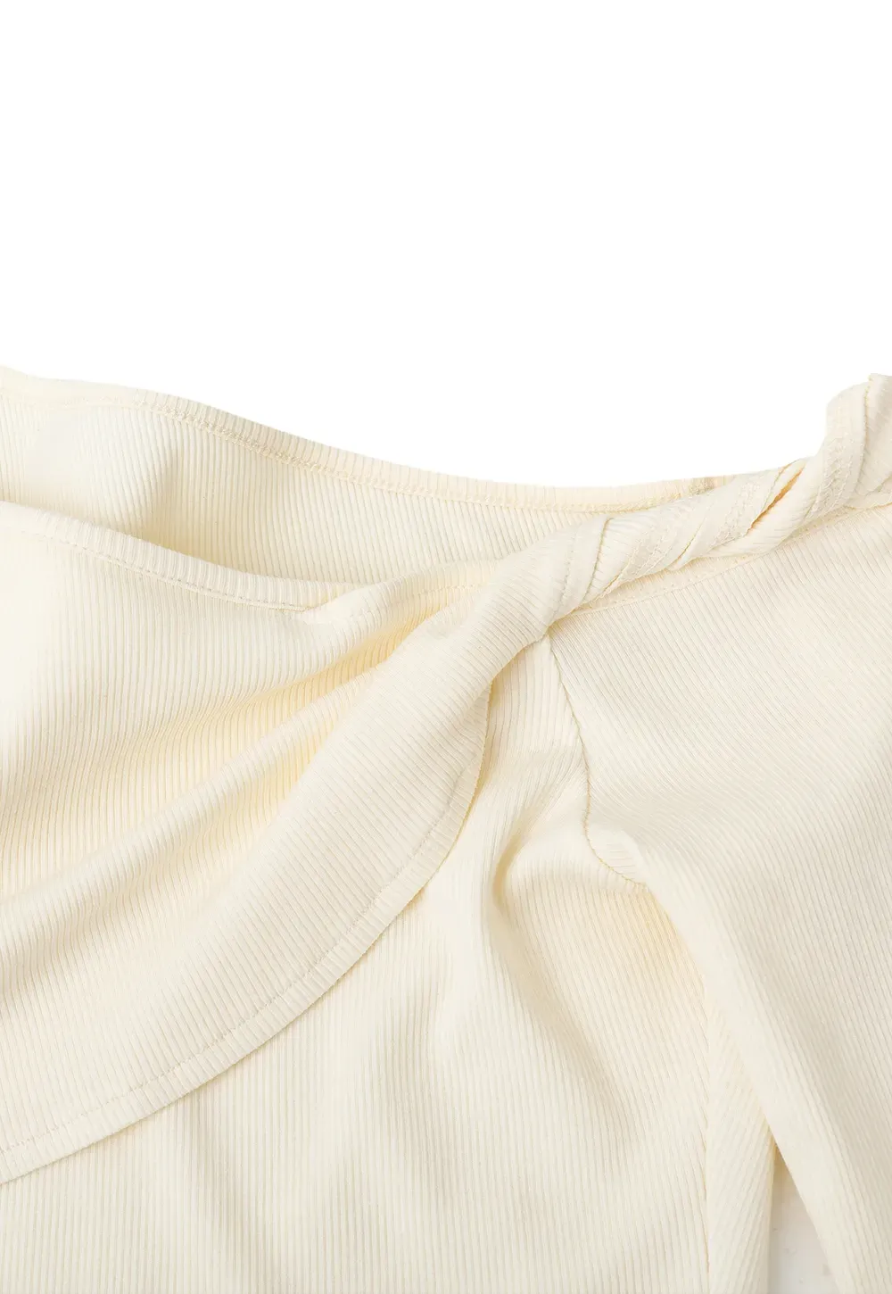 Asymmetrical Off Shoulder Long Sleeve Knit Top