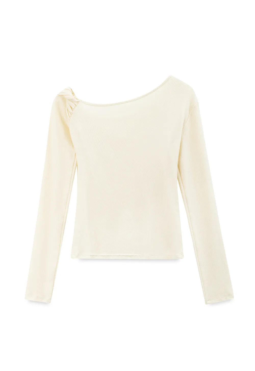 Asymmetrical Off Shoulder Long Sleeve Knit Top