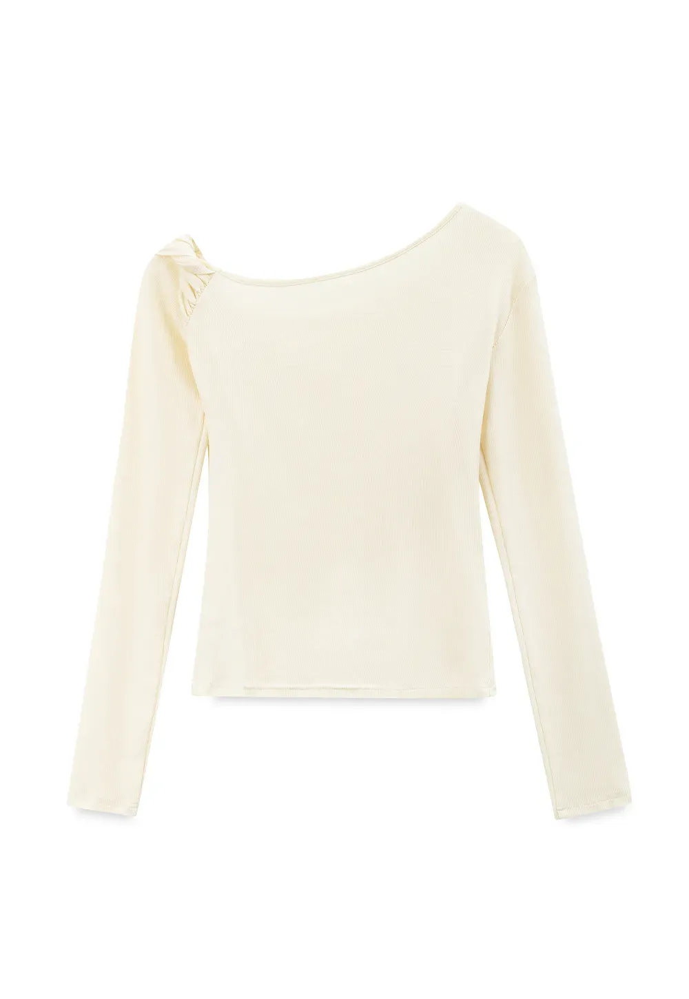 Asymmetrical Off Shoulder Long Sleeve Knit Top