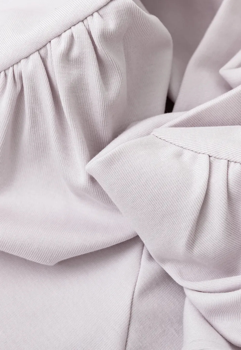 Off Shoulder Ruched Sleeve Cropped Top