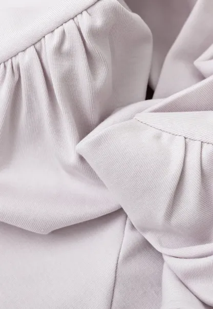 Off Shoulder Ruched Sleeve Cropped Top