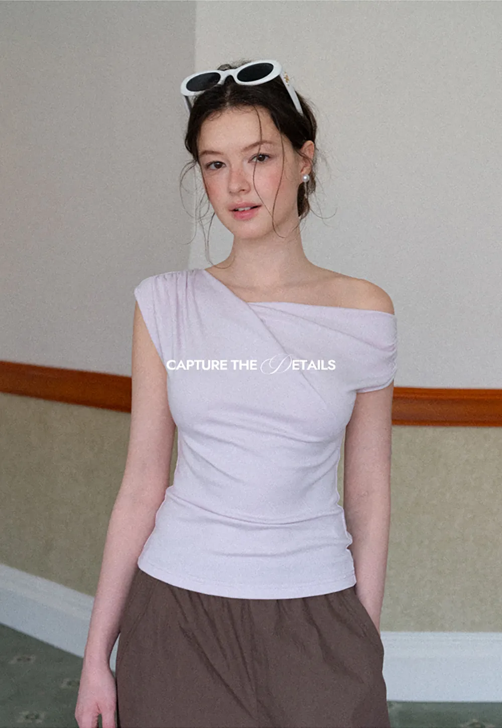 Off Shoulder Ruched Sleeve Cropped Top