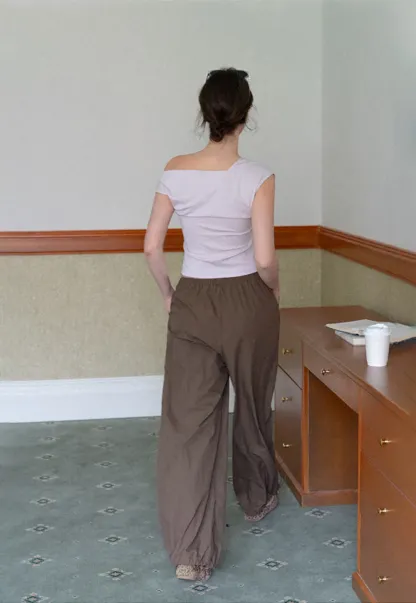 Off Shoulder Ruched Sleeve Cropped Top