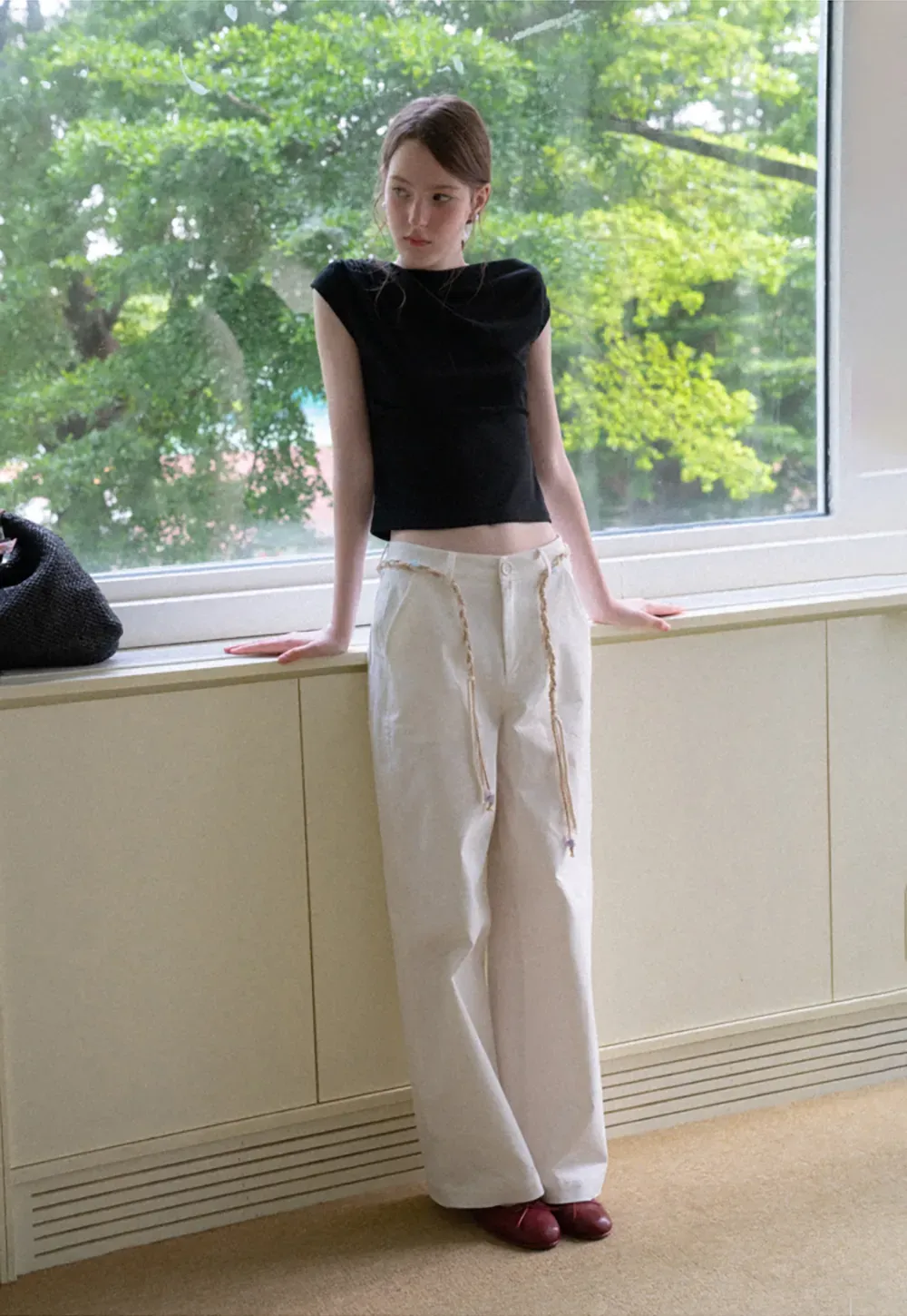 Off Shoulder Ruched Sleeve Cropped Top