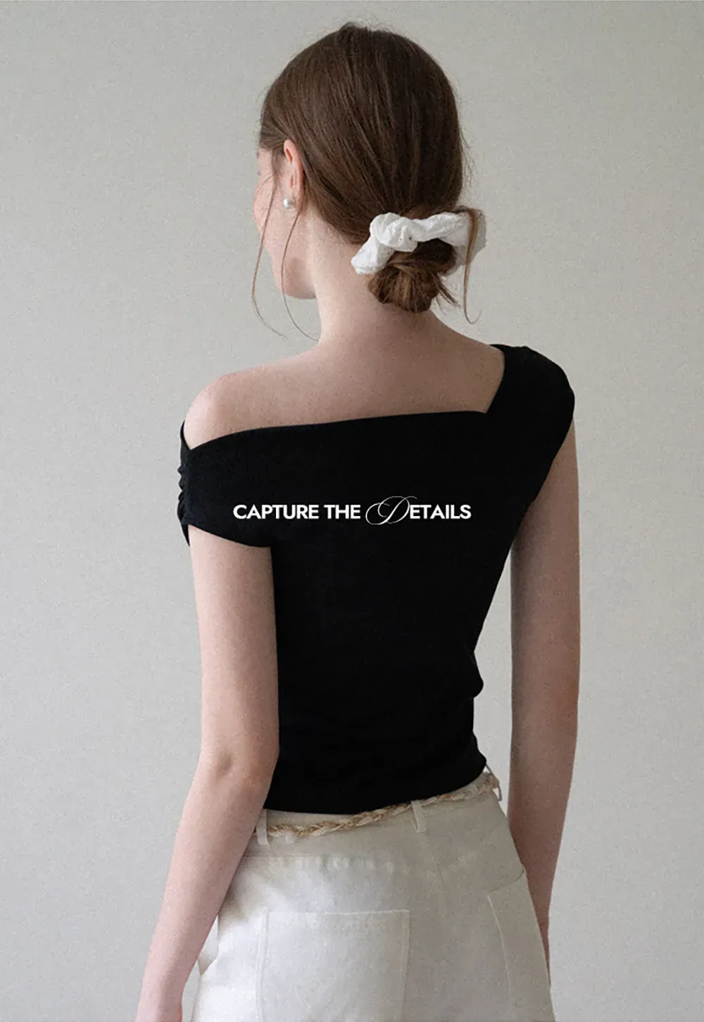 Off Shoulder Ruched Sleeve Cropped Top