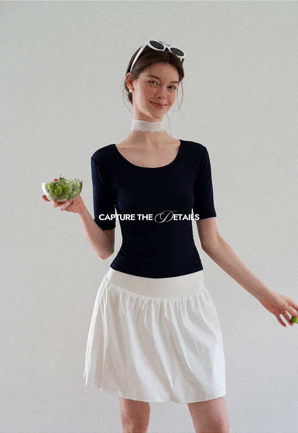 Scoop Neck Short Sleeve Fitted Tshirt