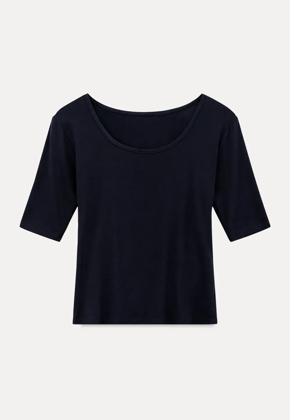 Scoop Neck Short Sleeve Fitted Tshirt