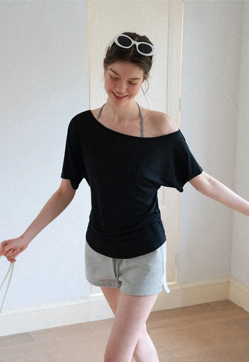 Asymmetrical One Shoulder Short Sleeve Tshirt