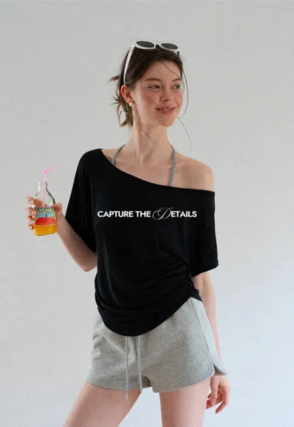 Asymmetrical One Shoulder Short Sleeve Tshirt