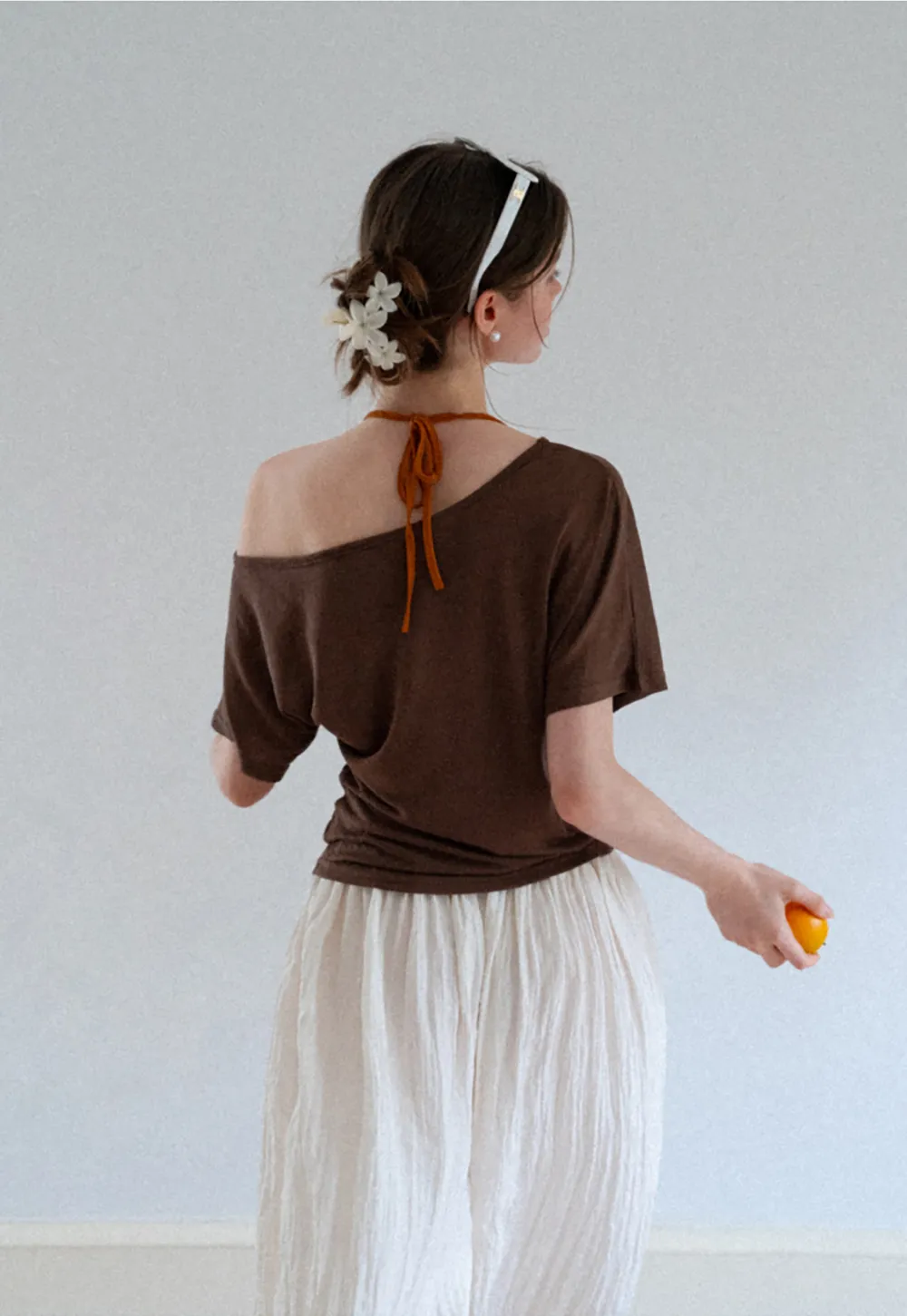 Asymmetrical One Shoulder Short Sleeve Tshirt