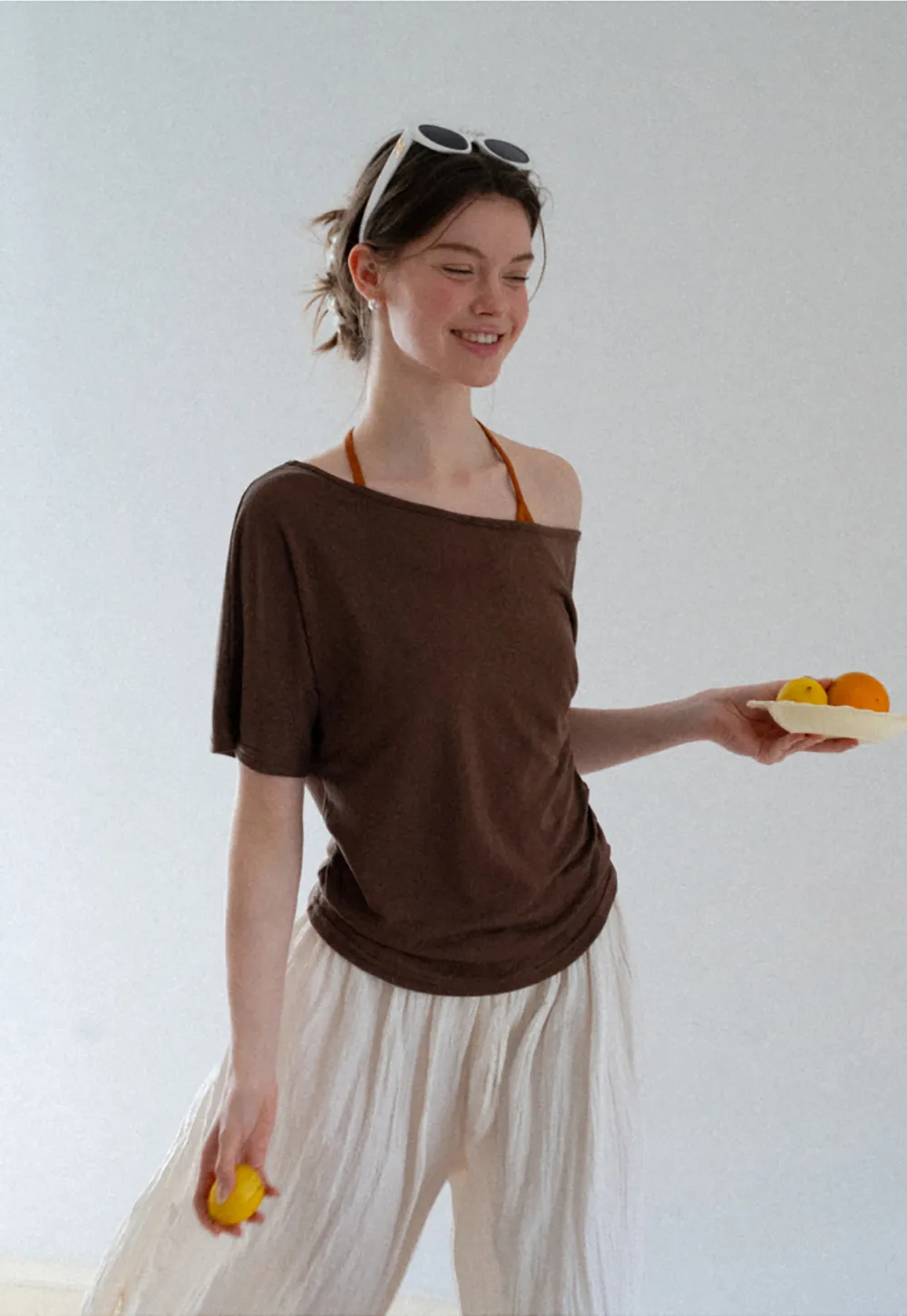 Asymmetrical One Shoulder Short Sleeve Tshirt