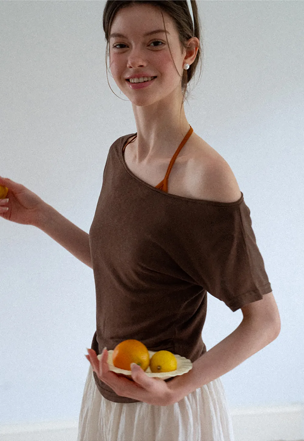 Asymmetrical One Shoulder Short Sleeve Tshirt