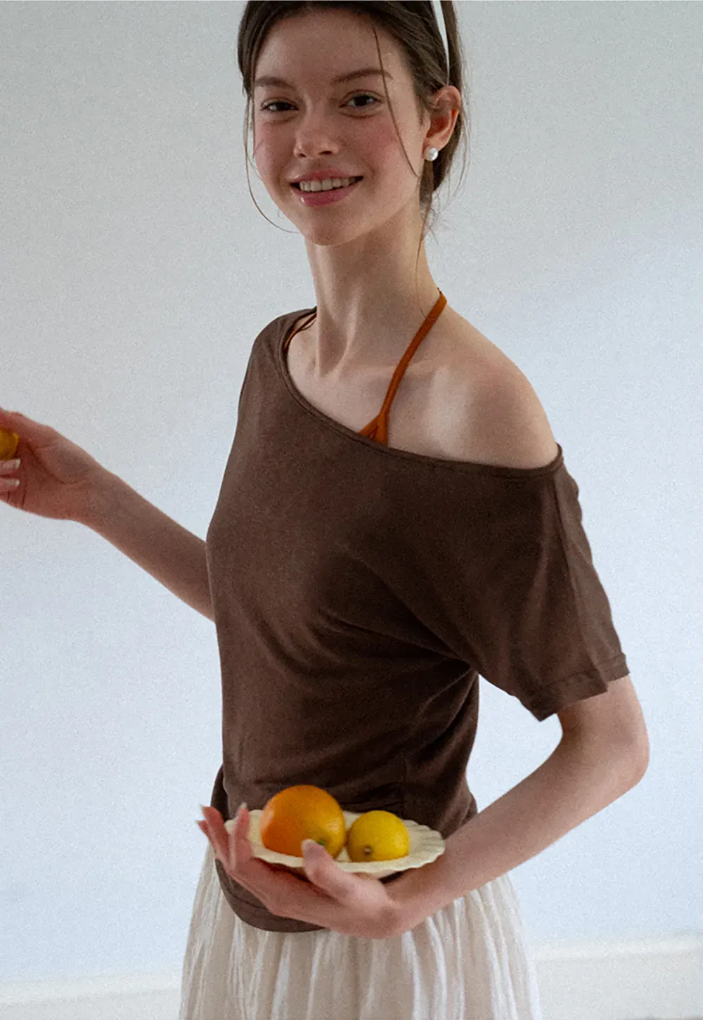 Asymmetrical One Shoulder Short Sleeve Tshirt