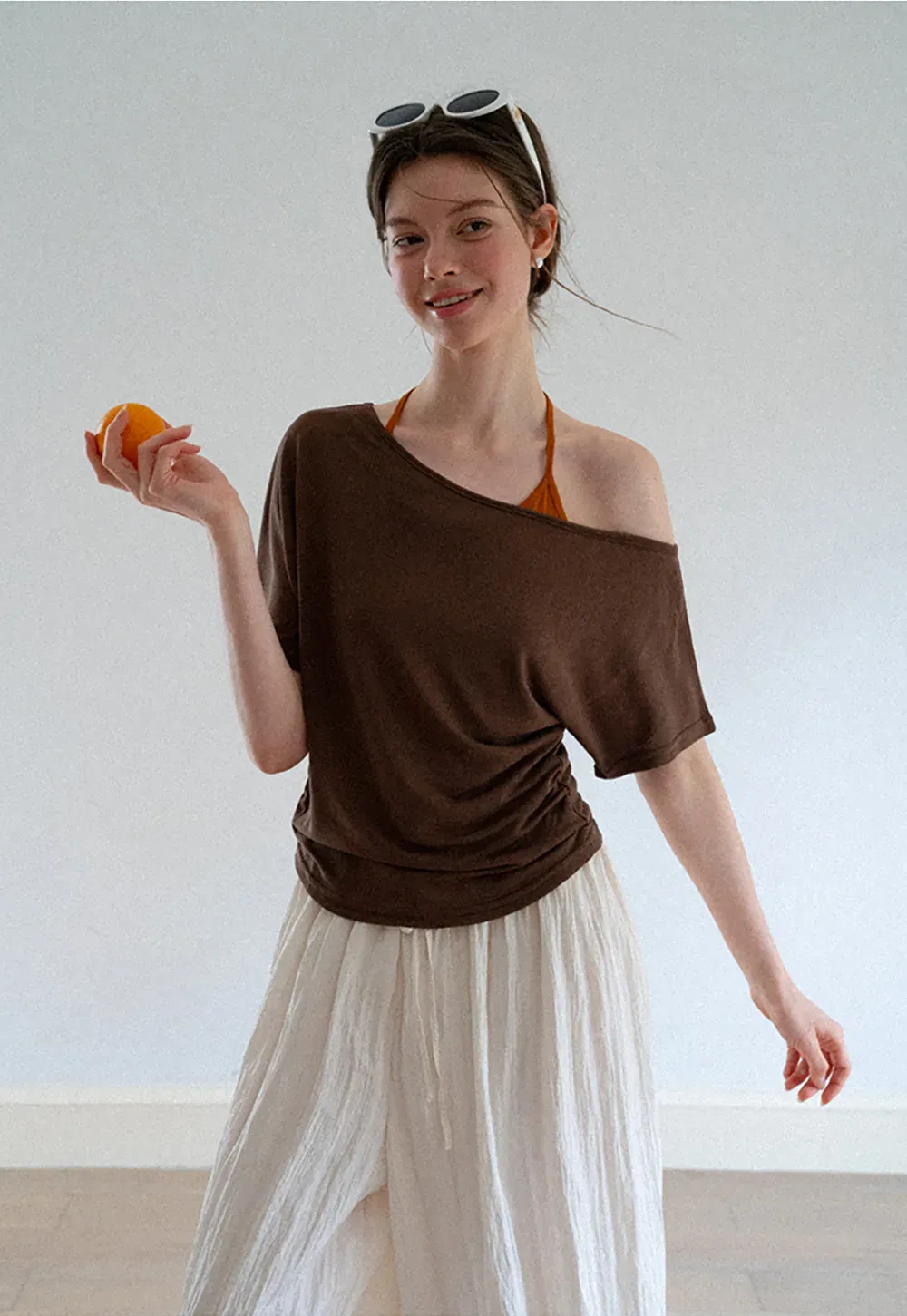 Asymmetrical One Shoulder Short Sleeve Tshirt