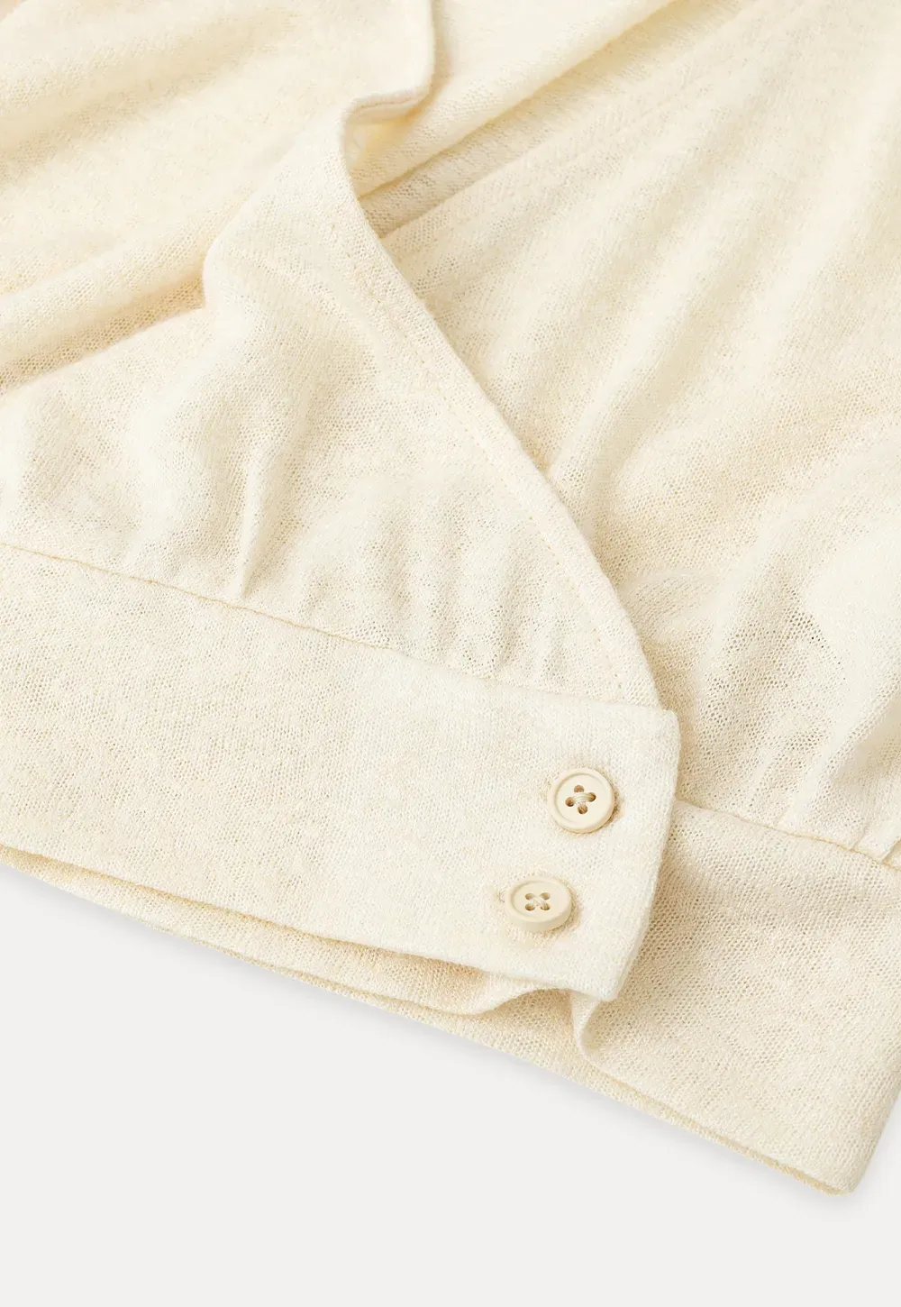 Cropped Wrap Front Cardigan with Button Closure