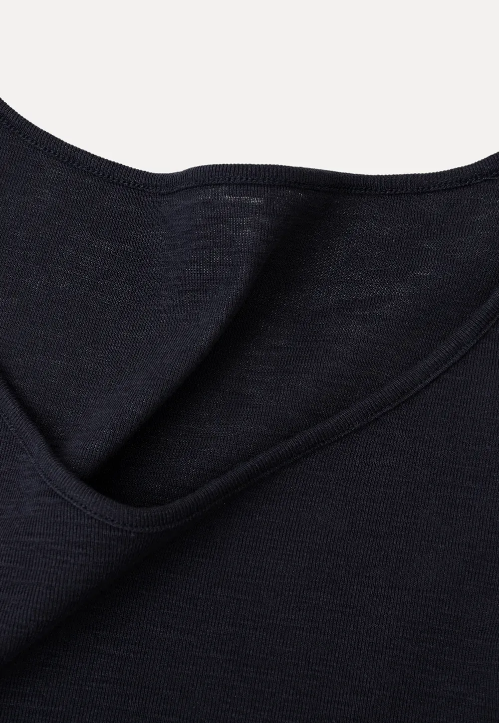 V Neck Ribbed Knit Short Sleeve T Shirt