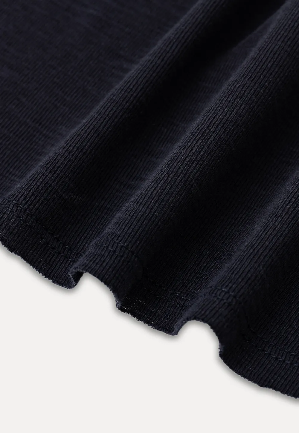 V Neck Ribbed Knit Short Sleeve T Shirt