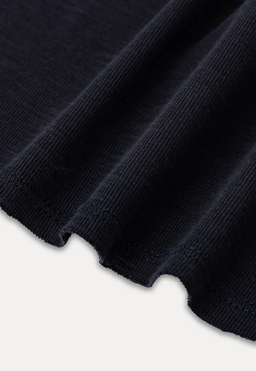 V Neck Ribbed Knit Short Sleeve T Shirt