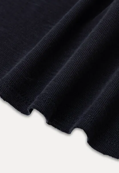 V Neck Ribbed Knit Short Sleeve T Shirt