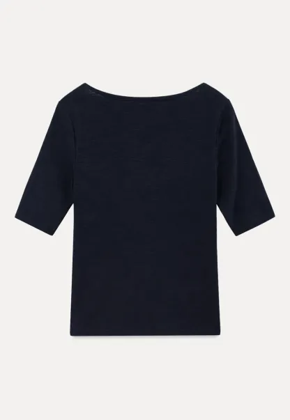 V Neck Ribbed Knit Short Sleeve T Shirt