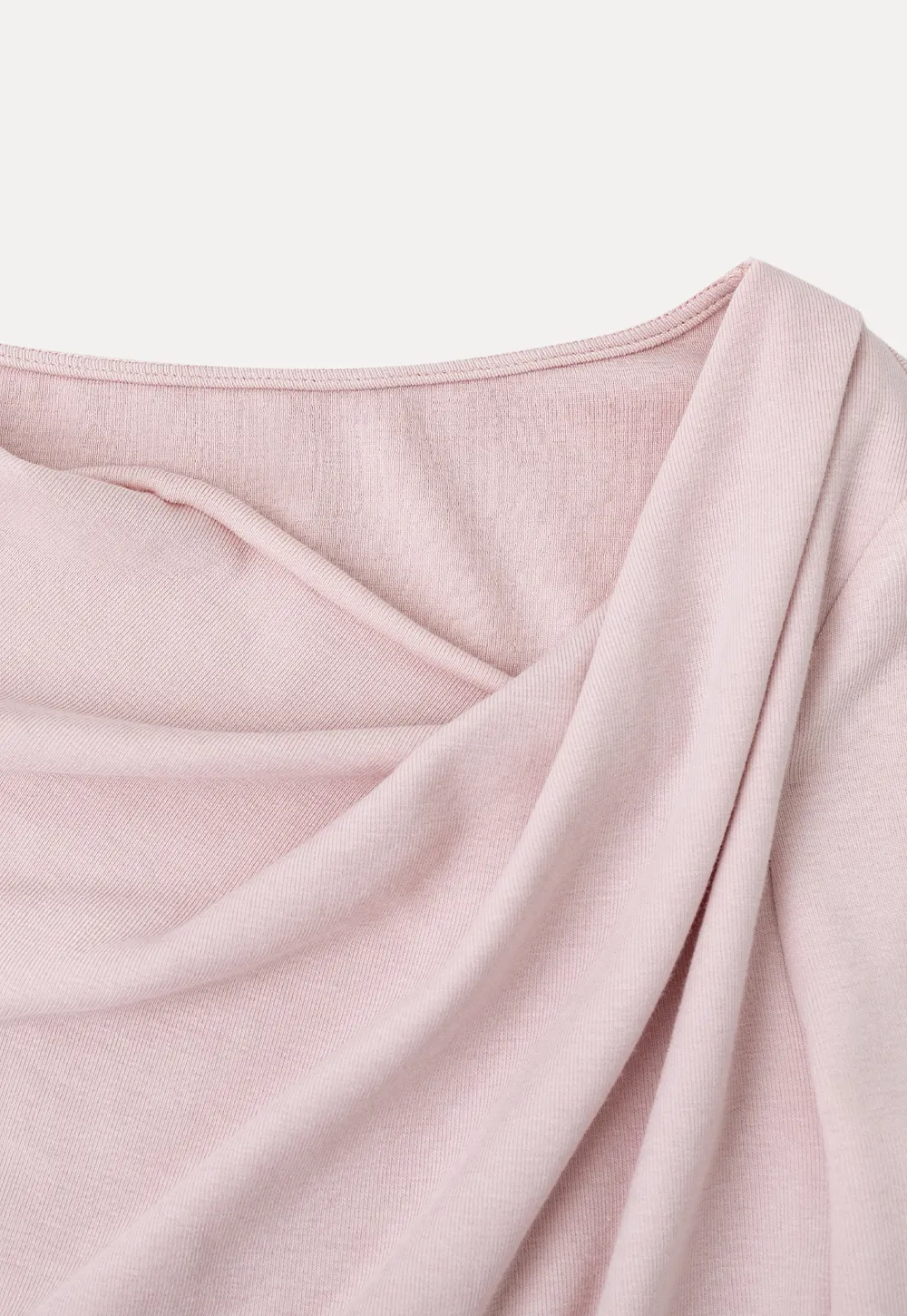 Asymmetrical Wrap Neck Long Sleeve Top