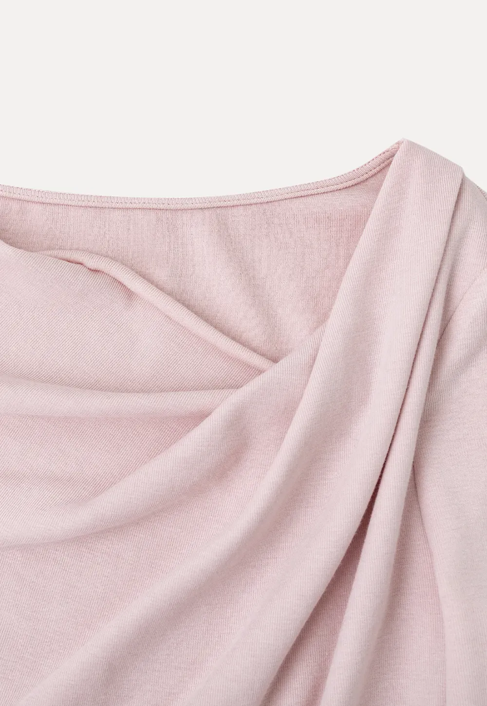 Asymmetrical Wrap Neck Long Sleeve Top