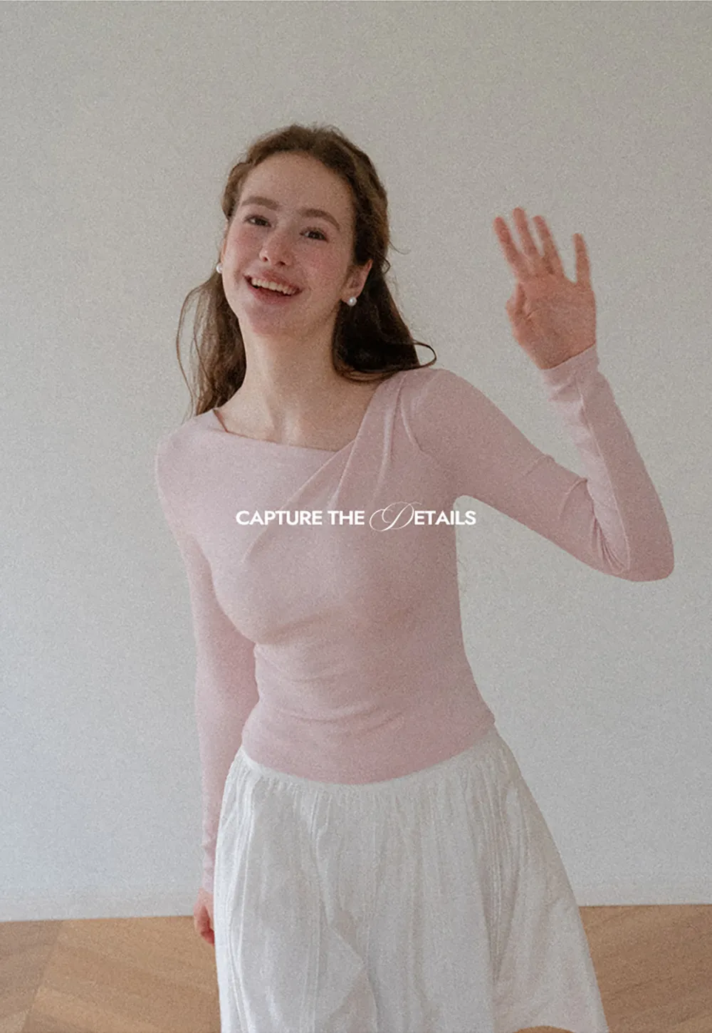 Asymmetrical Wrap Neck Long Sleeve Top