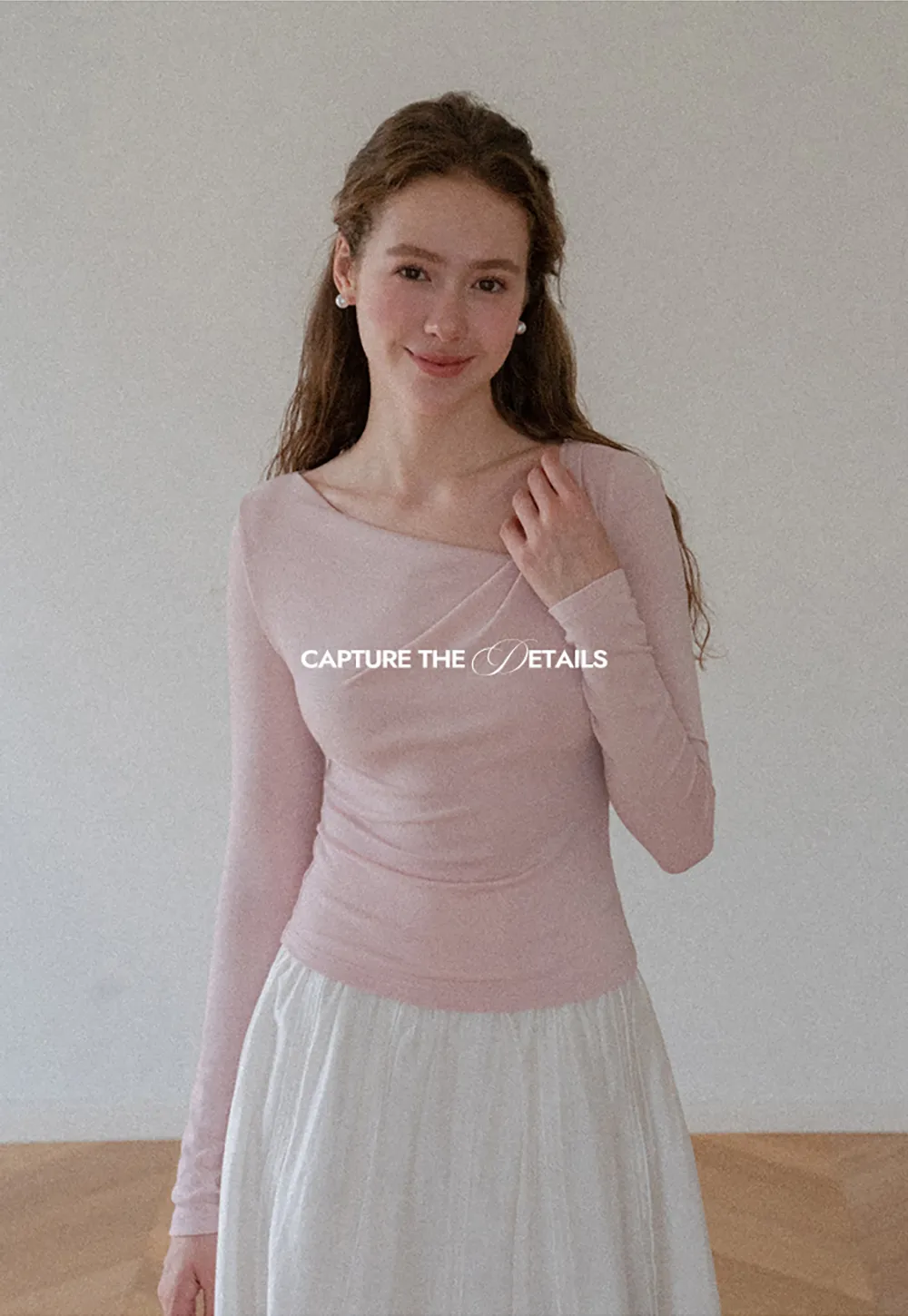 Asymmetrical Wrap Neck Long Sleeve Top