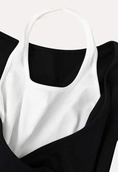V Neck Layered Long Sleeve Top and Wide Leg Pants