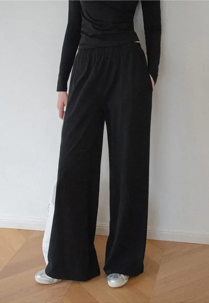 V Neck Layered Long Sleeve Top and Wide Leg Pants