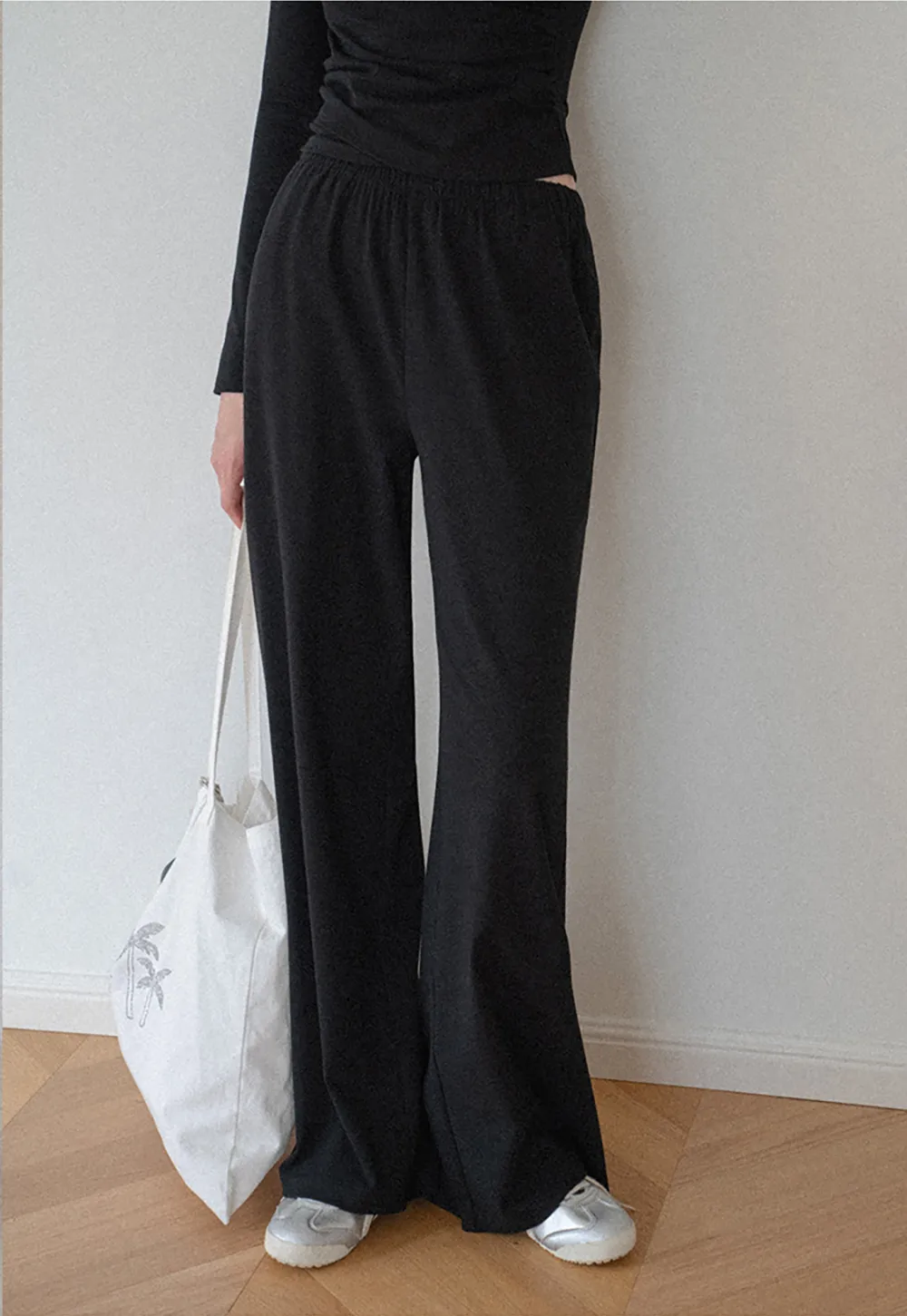 V Neck Layered Long Sleeve Top and Wide Leg Pants