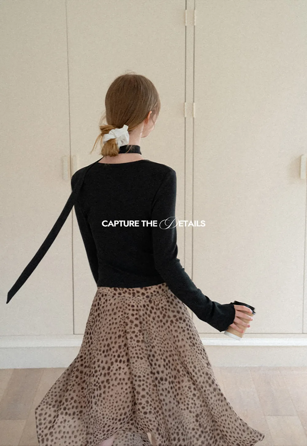 Asymmetrical Wrap Neck Long Sleeve Knit Top