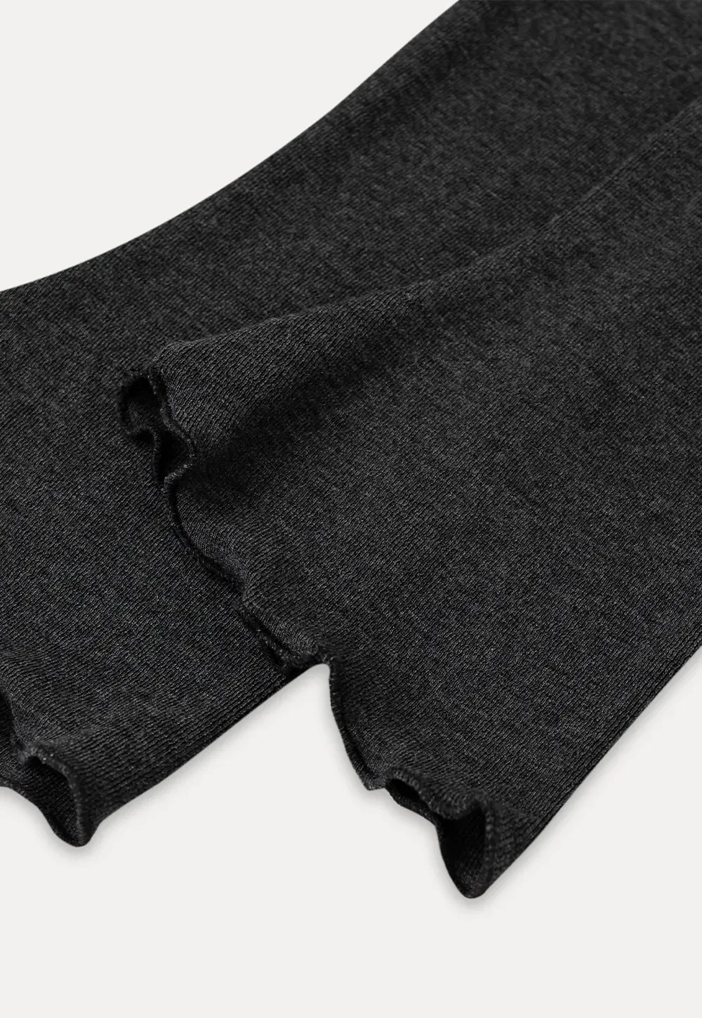 Asymmetrical Wrap Neck Long Sleeve Knit Top