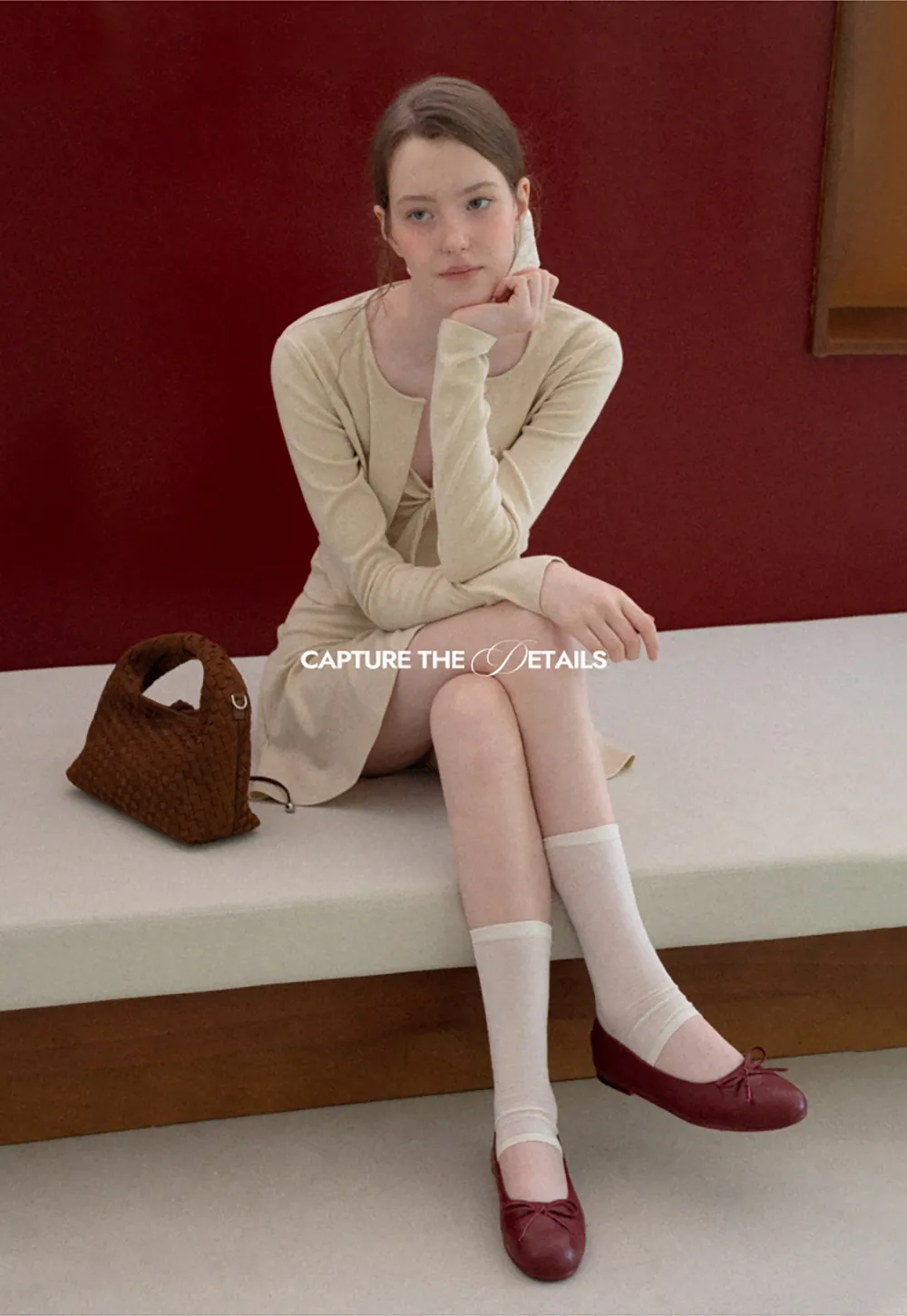 Ribbed Knit Cardigan with Button Front and Tie Neck Top Skirt Set
