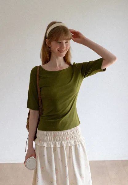 Square Neck Short Sleeve Tshirt