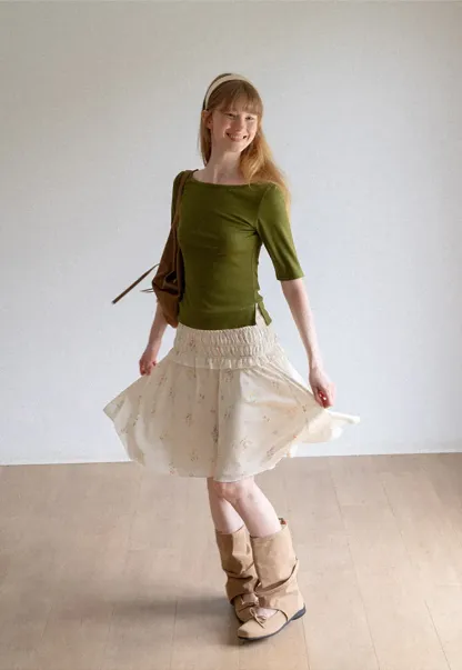 Square Neck Short Sleeve Tshirt