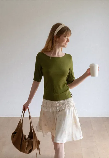 Square Neck Short Sleeve Tshirt