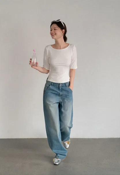 Square Neck Short Sleeve Tshirt