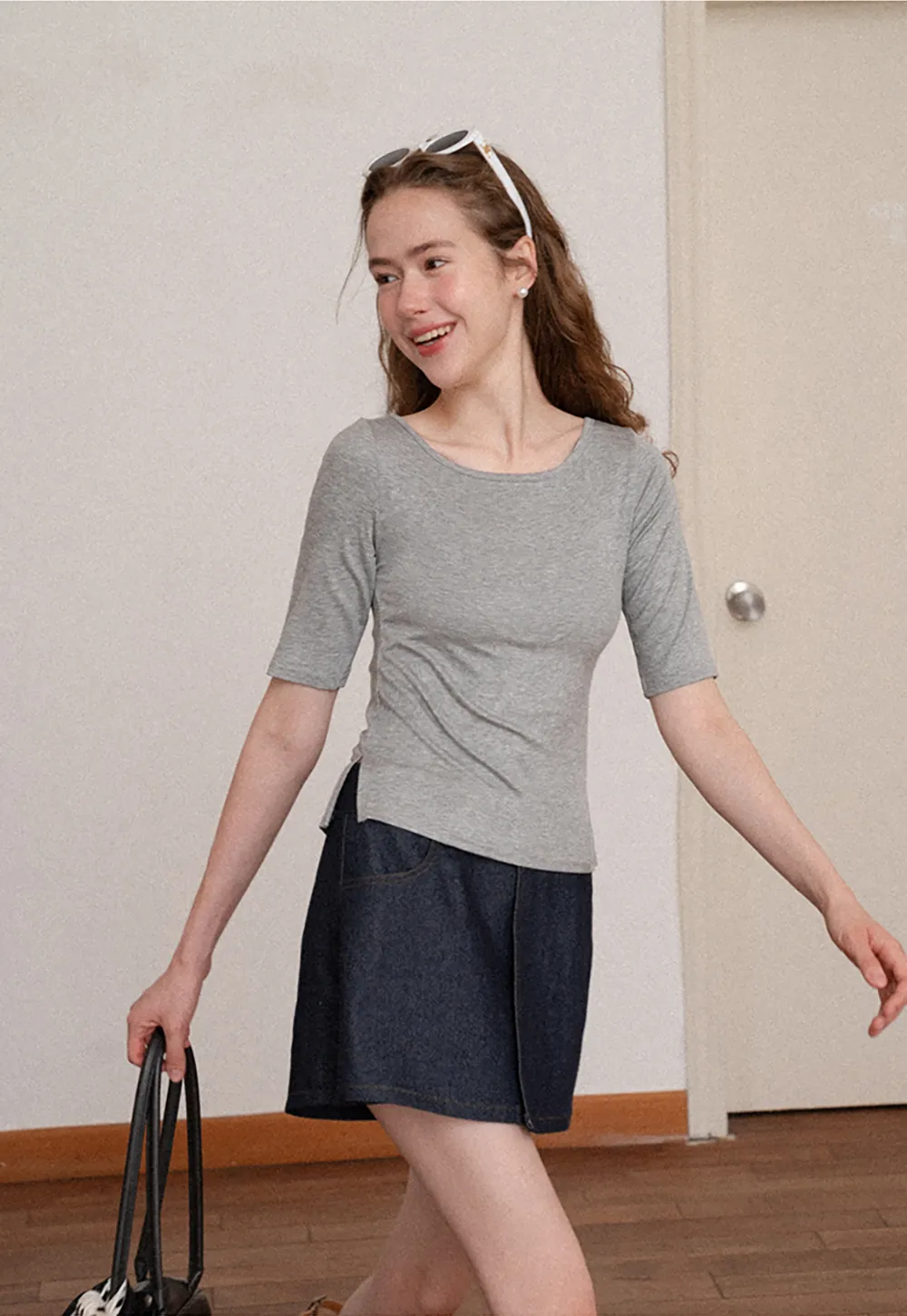 Square Neck Short Sleeve Tshirt