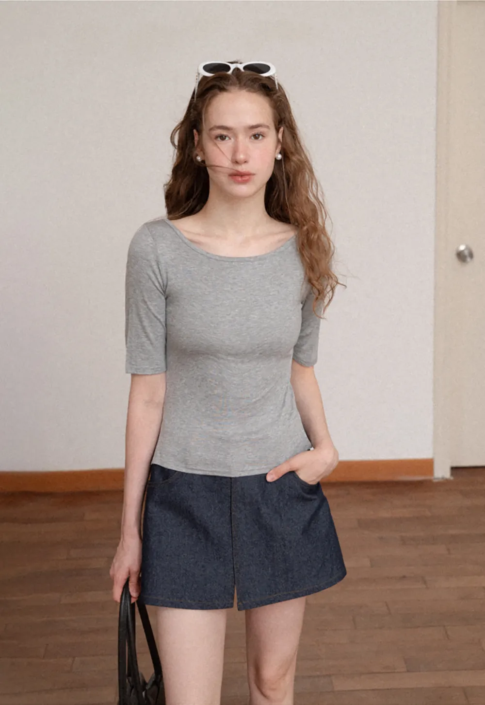 Square Neck Short Sleeve Tshirt
